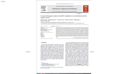 A systems biological analysis links ROS metabolism to mitochondrial protein quality control